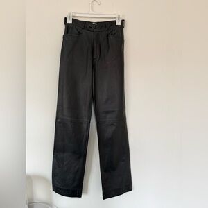 Loro Piana Black Lambskin Leather Pants